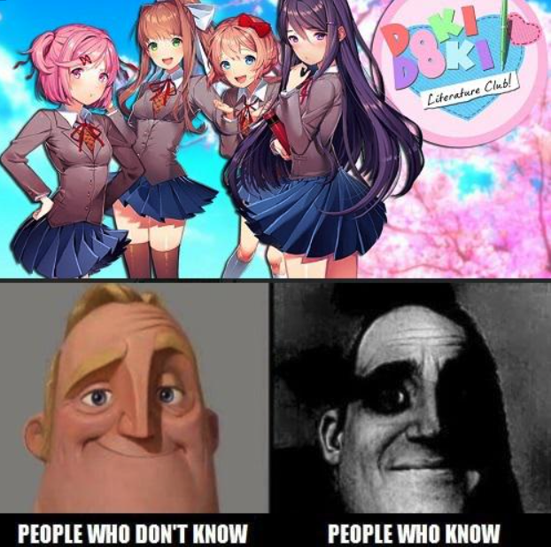 funny gaming memes - traumatized mr incredible people who know meme - B Literature Club! People Who Don'T Know People Who Know